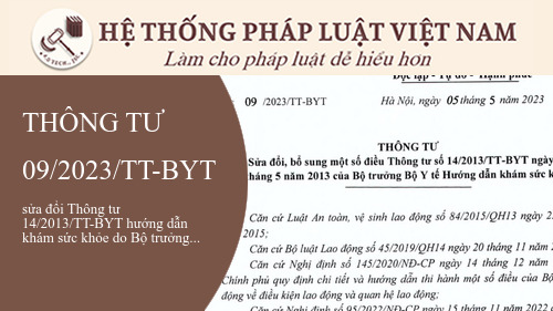 Thông tư 09 2023 tt byt sửa đổi thông tư 14 2013 tt byt hướng dẫn khám