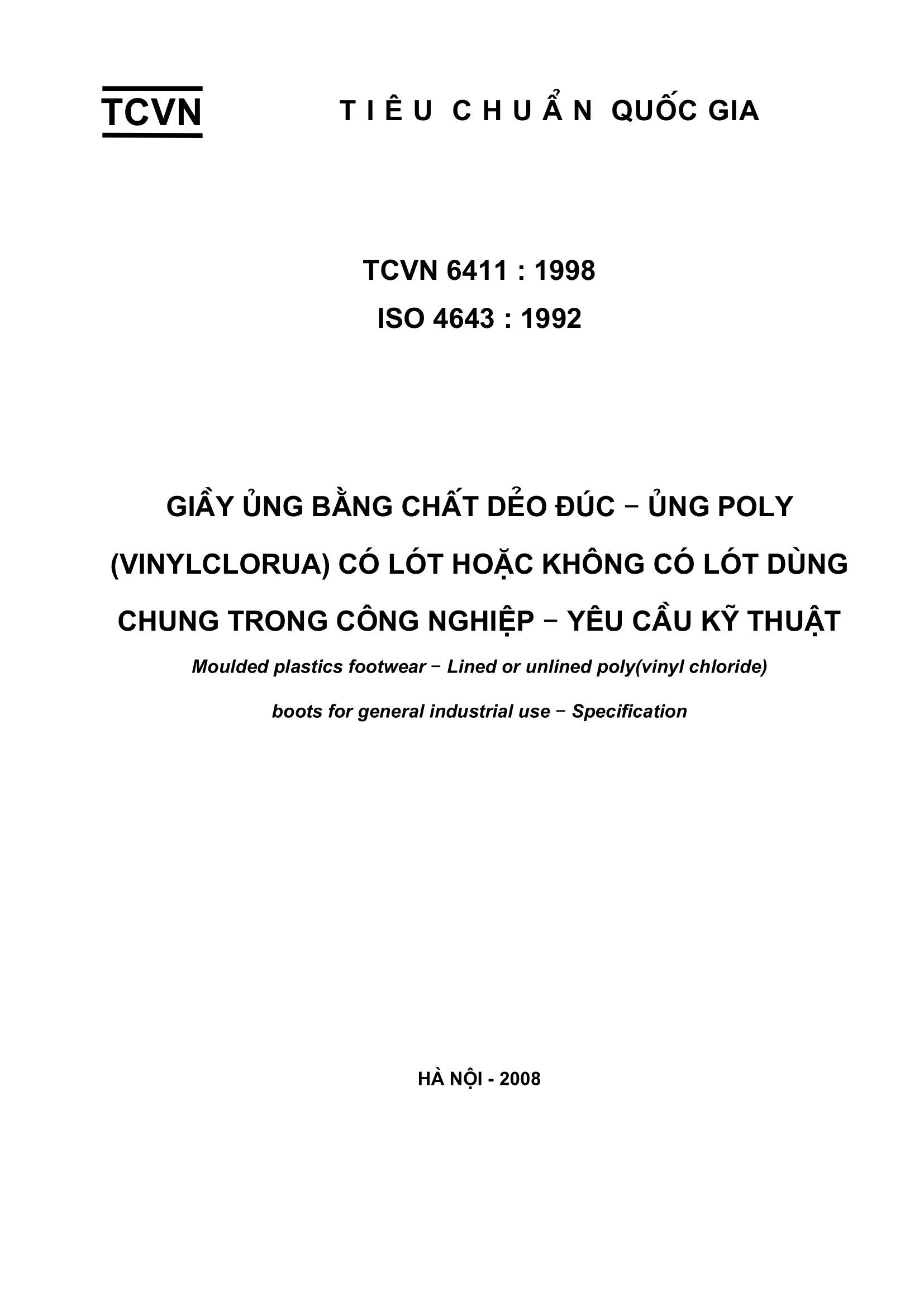 Tiêu chuẩn quốc gia tcvn 6411:1998 (iso 4643 : 1992) về giày ủng bằng ...